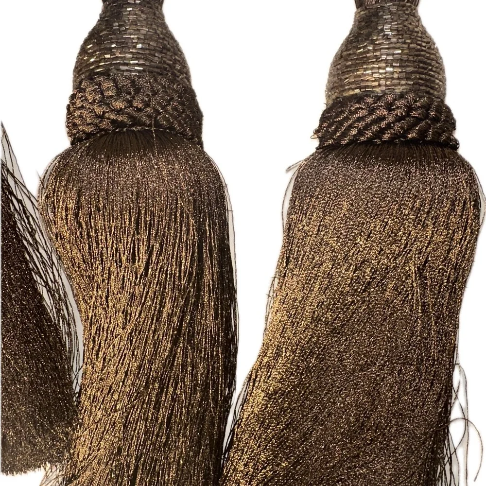 4 Elegant Large Brown Tassel Curtin Tiebacks